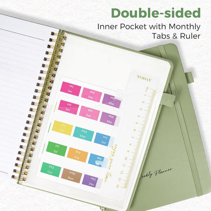 Oucaru Undated Weekly Planner A5, 52-Week Goal & Habit Tracker Notebook