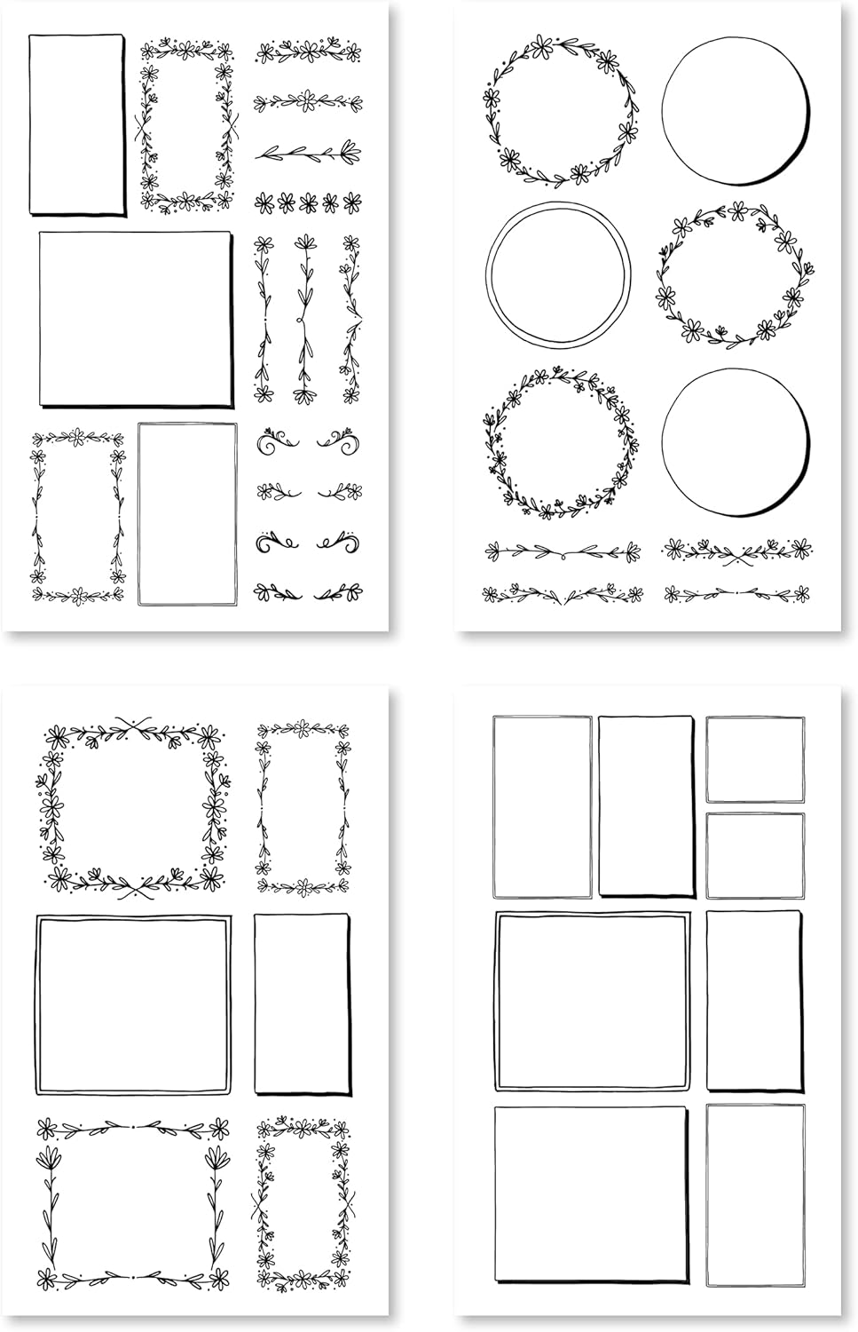 Rongrong Bullet Journal Sticker Book for Planners, Calendars, Journals and Projects – Premium Quality Hand Drawn Perfect for Adding Flair to Your Bullet Journal – Scrapbook Accessories – 24 Pages