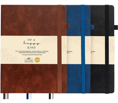 Classic Lined Journal Notebook 8.5x11" A4 Hardcover Leather - Brown Journal