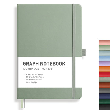 RETTACY Lined Journal Notebook, 192 Numbered Pages, A5 Size (5.7'' x 8.3'')