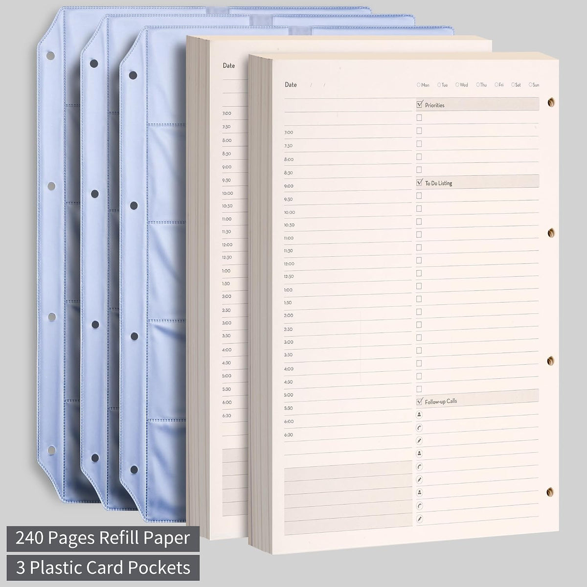 EMSHOI Undated Hourly Daily Planner, 240 Pages, A4 Size (9.2" x 12")
