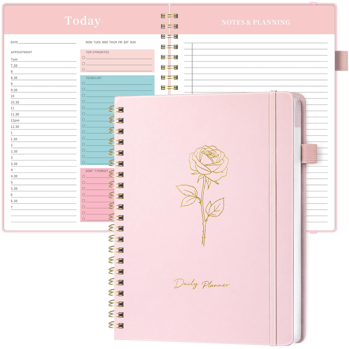 Oucaru Undated Weekly Planner A5, 52-Week Goal & Habit Tracker Notebook
