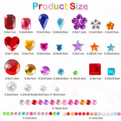 MYDBUYSOME 2774pcs Gem Stickers Jewels for Crafts, Adhesive Gems Rhinestone