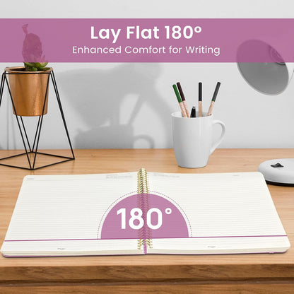 Taja Large Spiral Lined Notebook for Work, Journal for Women & Men