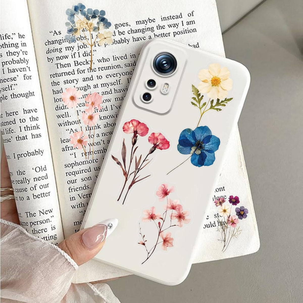 Transparent Flora Scrapbook Stickers Aesthetic Flowers Stickers(50)