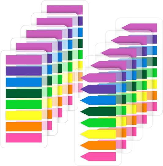 (2000 Pcs) Translucent Bright Sticky Tabs and Arrow Flags for Notebooks