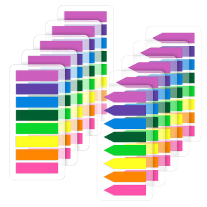 (2000 Pcs) Translucent Bright Sticky Tabs and Arrow Flags for Notebooks