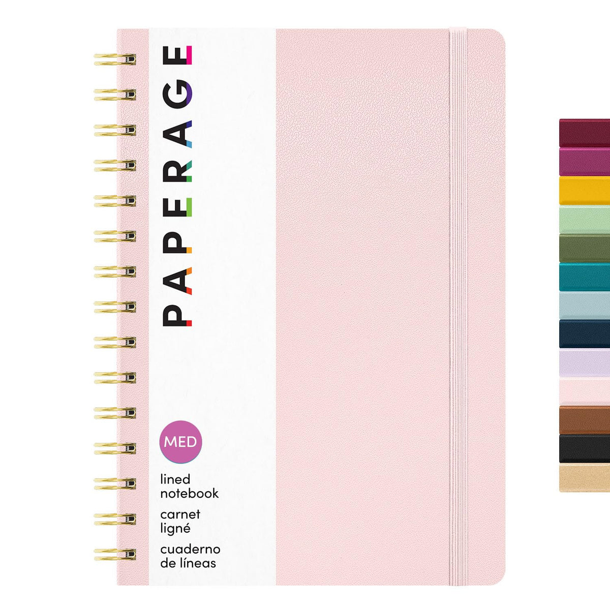 PAPERAGE Lined Spiral Journal Notebook, (Whimsical Garden), 160 Pages, Hardcover Journal for Women & Men, Medium 5.5 in x 8 in - 100 GSM, Thick Paper, Spiral Notebook for Work, School & Journaling