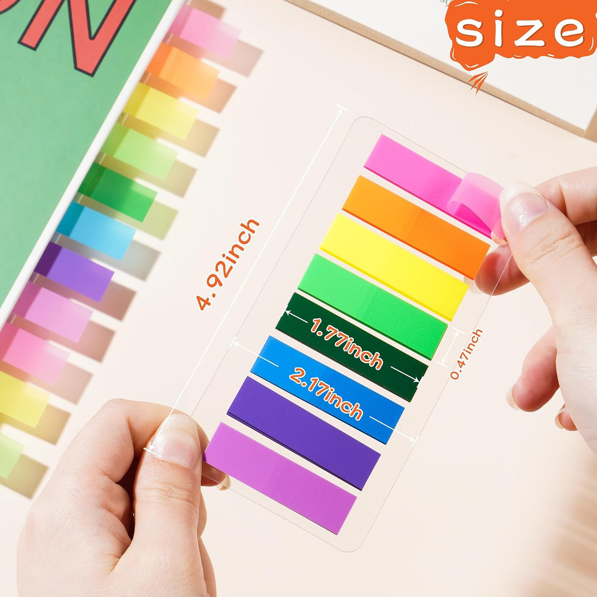 (2000 Pcs) Translucent Bright Sticky Tabs and Arrow Flags for Notebooks