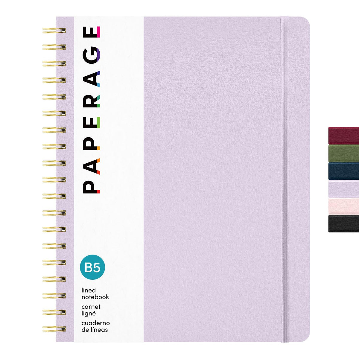 PAPERAGE Lined Spiral Journal Notebook, (Whimsical Garden), 160 Pages, Hardcover Journal for Women & Men, Medium 5.5 in x 8 in - 100 GSM, Thick Paper, Spiral Notebook for Work, School & Journaling
