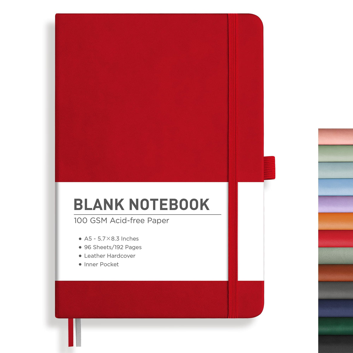 RETTACY Lined Journal Notebook, 192 Numbered Pages, A5 Size (5.7'' x 8.3'')