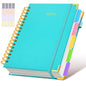 Hardcover Spiral Notebook journal with Removable Dividers Tabs, 300 Pages Leather 5 Subject Notebook College Ruled, 8"x10" Large B5 Notebooks for Work School Note taking, Lined Journal for Women,Pink