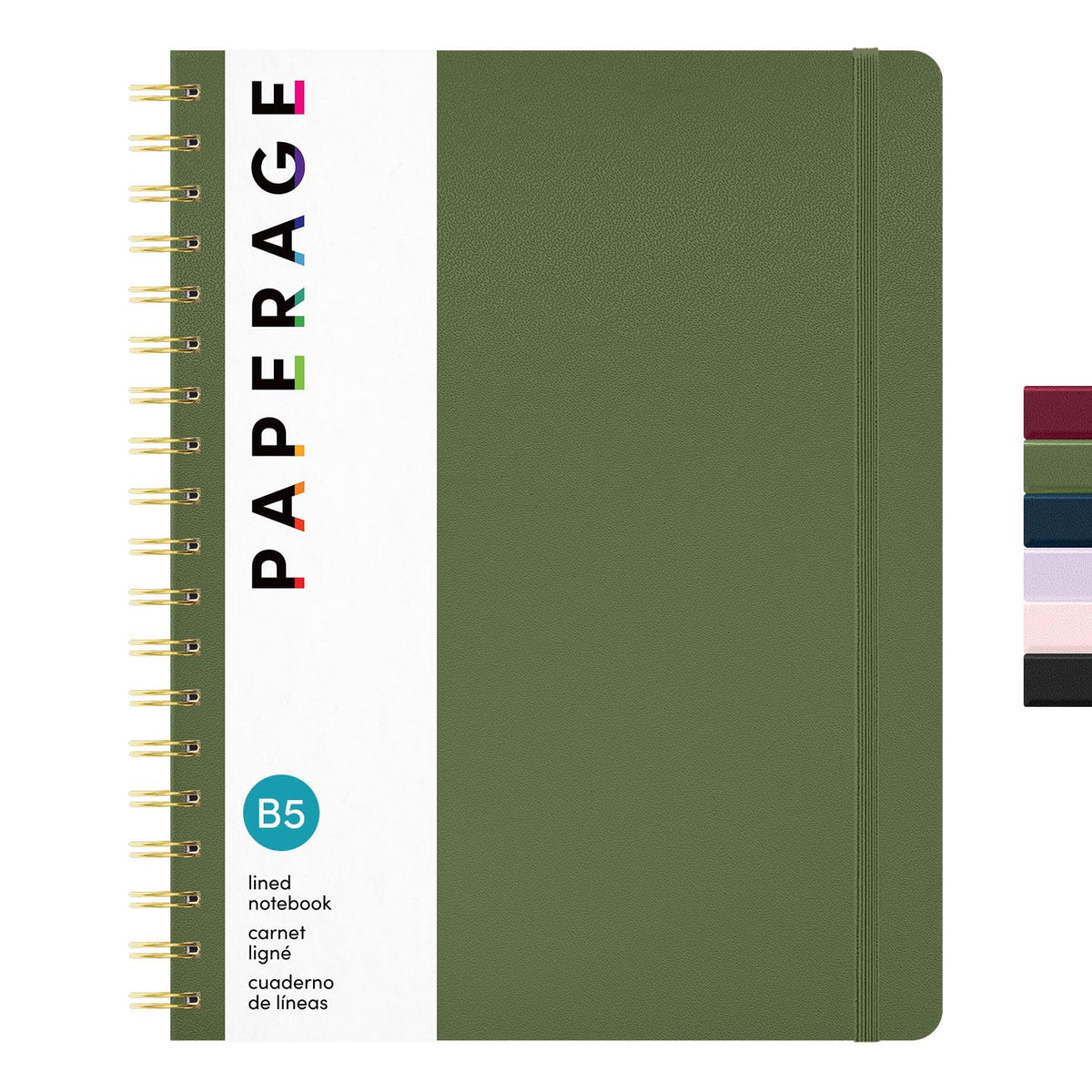 PAPERAGE Lined Spiral Journal Notebook, (Whimsical Garden), 160 Pages, Hardcover Journal for Women & Men, Medium 5.5 in x 8 in - 100 GSM, Thick Paper, Spiral Notebook for Work, School & Journaling