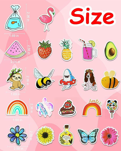200 Pcs Cute Aesthetic Water Bottle Stickers for Kids, Waterproof Vinyl