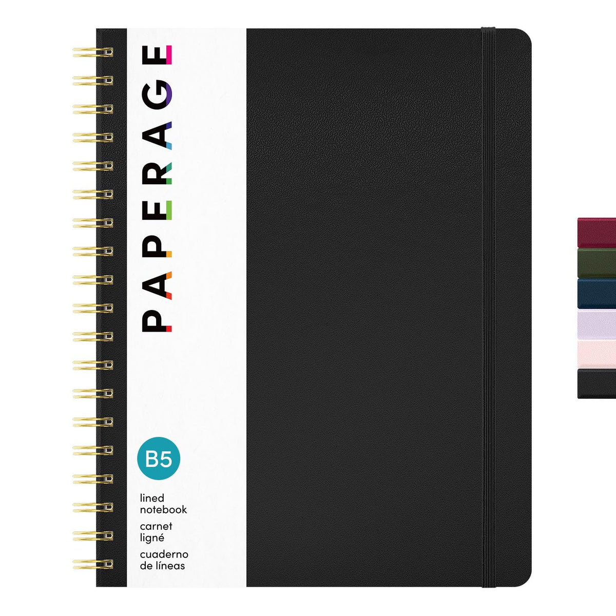 PAPERAGE Lined Spiral Journal Notebook, (Whimsical Garden), 160 Pages, Hardcover Journal for Women & Men, Medium 5.5 in x 8 in - 100 GSM, Thick Paper, Spiral Notebook for Work, School & Journaling