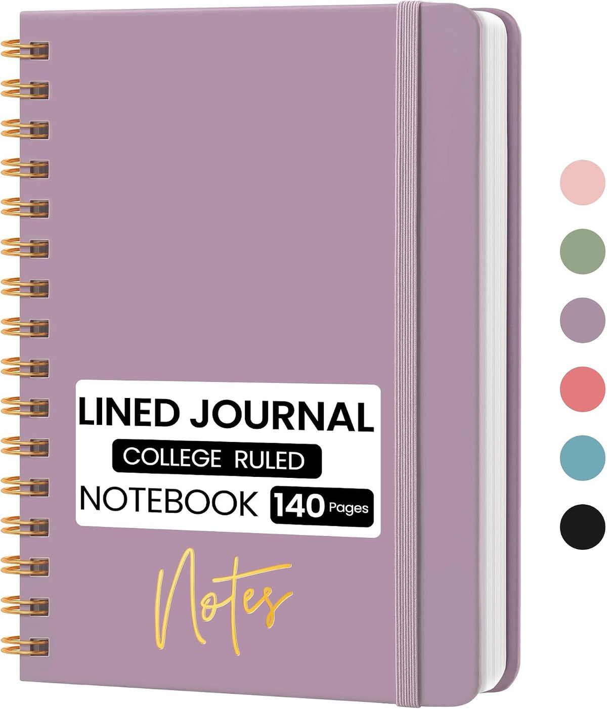 Lined Spiral Journal Notebook, A5 College Ruled Notebook for Note-Taking