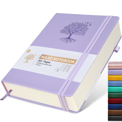 Lined Journal Notebook -365 Pages A5 Thick Journals for Writing Ruled Notebook, Hardcover Leather Journal for Women Men Daily Journal Notebook for Work, Note Taking, 100Gsm Lined Paper( 5.75'' X 8.38'' Green)