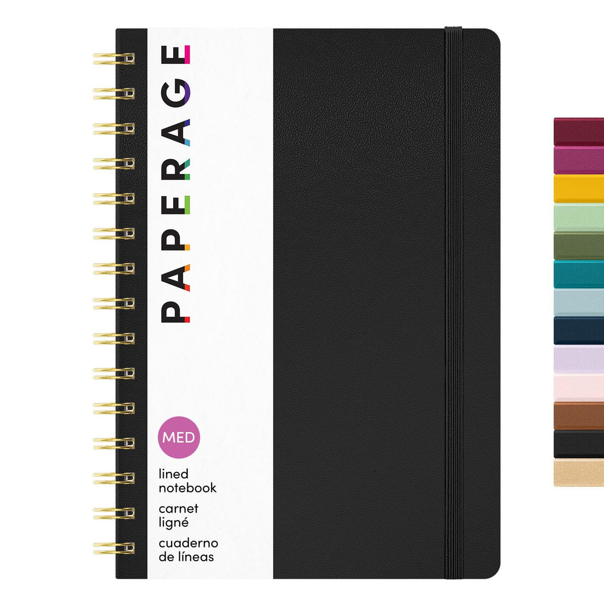 PAPERAGE Lined Spiral Journal Notebook, (Whimsical Garden), 160 Pages, Hardcover Journal for Women & Men, Medium 5.5 in x 8 in - 100 GSM, Thick Paper, Spiral Notebook for Work, School & Journaling