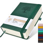 Lined Journal Notebook -365 Pages A5 Thick Journals for Writing Ruled Notebook, Hardcover Leather Journal for Women Men Daily Journal Notebook for Work, Note Taking, 100Gsm Lined Paper( 5.75'' X 8.38'' Green)