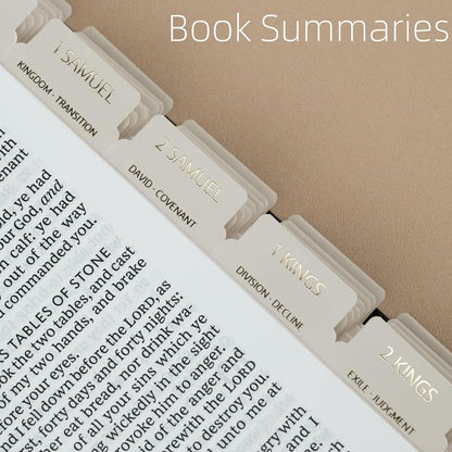 UPAFEXXI-Bible Tabs with Book Summaries, 3D Gold Foil Embossed Lettering