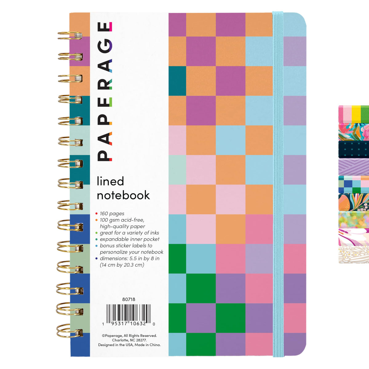 PAPERAGE Lined Spiral Journal Notebook, (Whimsical Garden), 160 Pages, Hardcover Journal for Women & Men, Medium 5.5 in x 8 in - 100 GSM, Thick Paper, Spiral Notebook for Work, School & Journaling