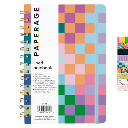 PAPERAGE Lined Spiral Journal Notebook, (Whimsical Garden), 160 Pages, Hardcover Journal for Women & Men, Medium 5.5 in x 8 in - 100 GSM, Thick Paper, Spiral Notebook for Work, School & Journaling