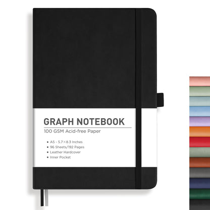 RETTACY Lined Journal Notebook, 192 Numbered Pages, A5 Size (5.7'' x 8.3'')
