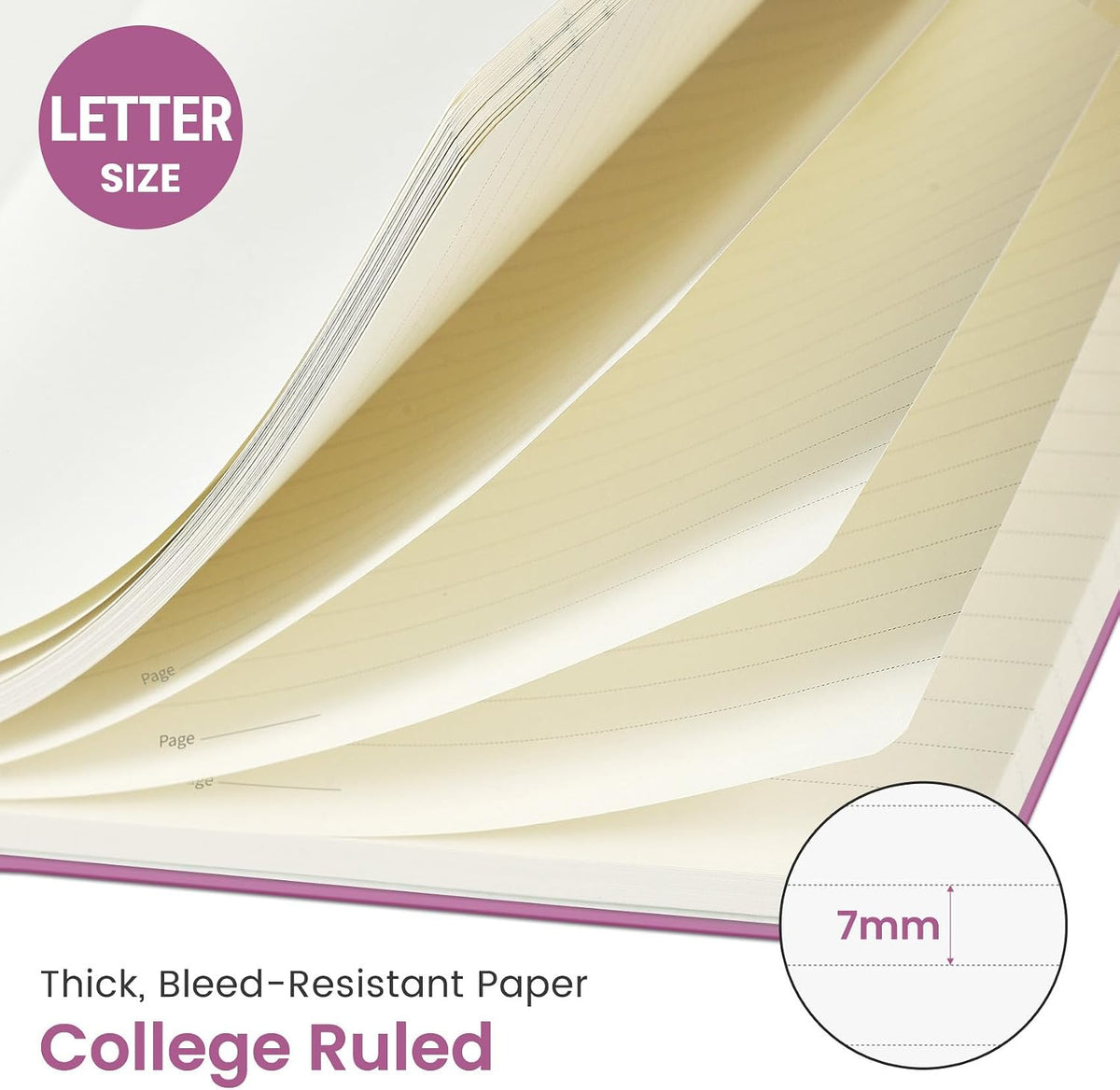 Taja Large Spiral Lined Notebook for Work, Journal for Women & Men