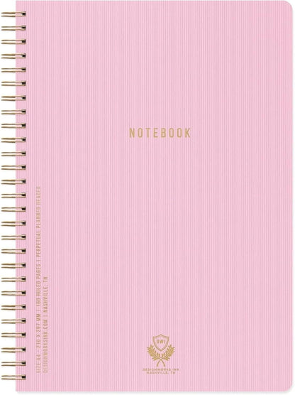 DesignWorks Ink Textured Spiral Notebook, Juniper Green, 8.25 x 11.625 in