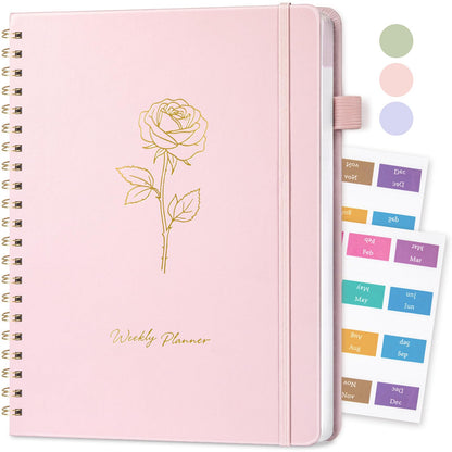 Oucaru Undated Weekly Planner A5, 52-Week Goal & Habit Tracker Notebook