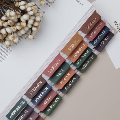 UPAFEXXI-Bible Tabs with Book Summaries, 3D Gold Foil Embossed Lettering