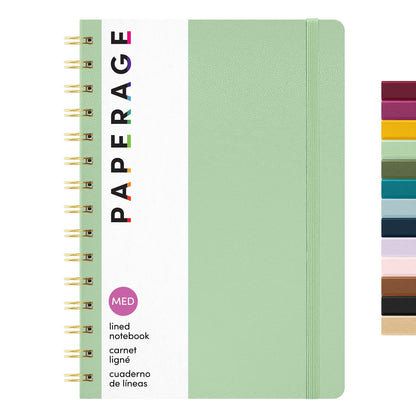 PAPERAGE Lined Spiral Journal Notebook, (Whimsical Garden), 160 Pages, Hardcover Journal for Women & Men, Medium 5.5 in x 8 in - 100 GSM, Thick Paper, Spiral Notebook for Work, School & Journaling
