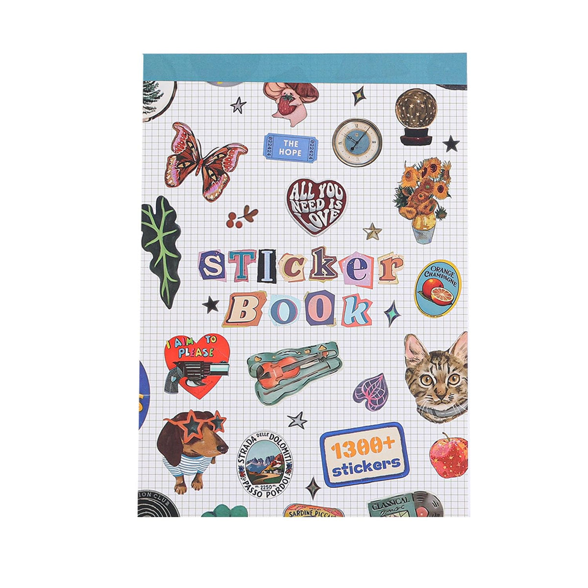 Girl's Korean Sticker Book, Food and Daily Life Theme - 1300+ Cute Dream Style Foodie Stickers, for DIY Scrapbooking Journaling Handbook Decoration Blue