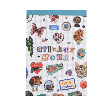 Girl's Korean Sticker Book, Food and Daily Life Theme - 1300+ Cute Dream Style Foodie Stickers, for DIY Scrapbooking Journaling Handbook Decoration Blue