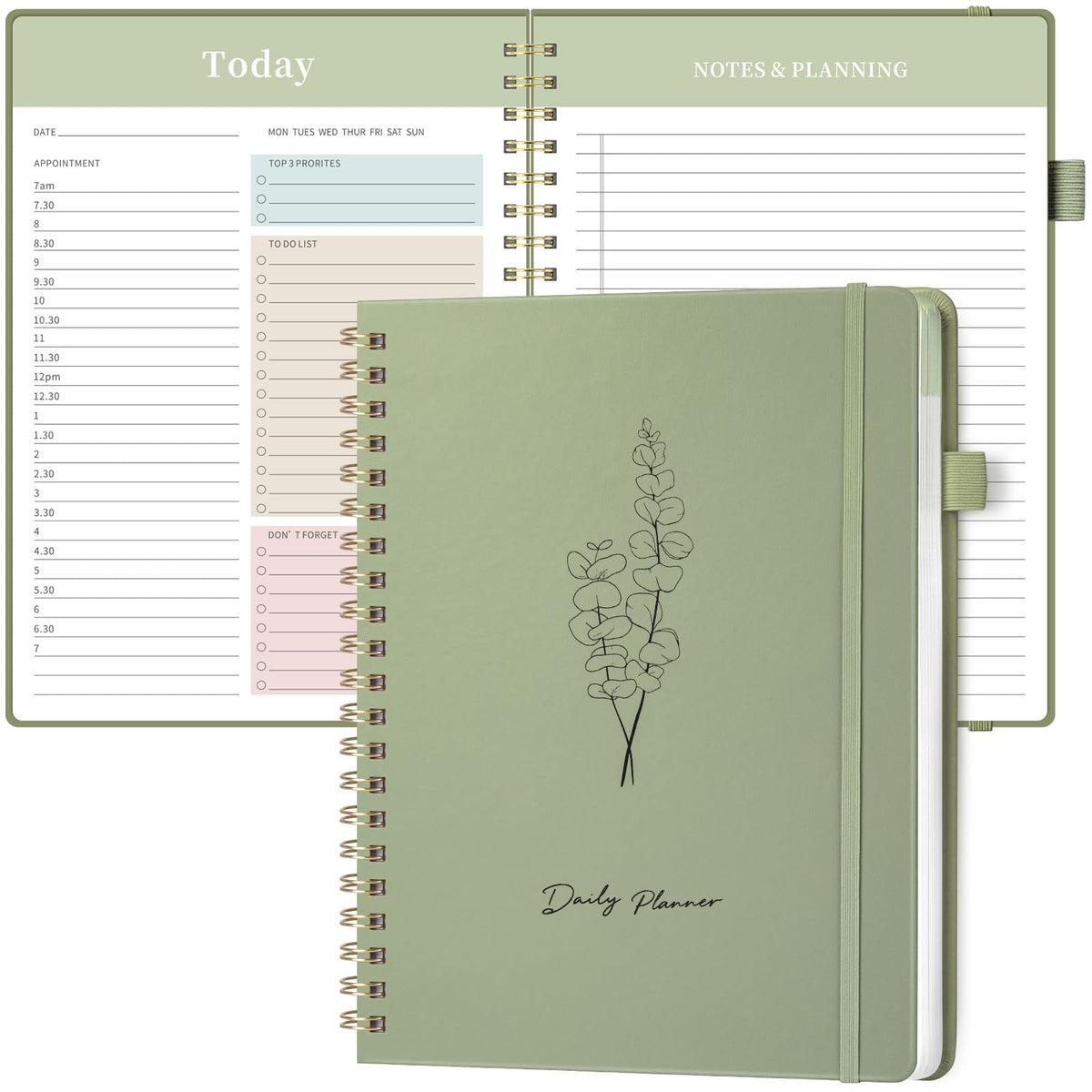 Oucaru Undated Weekly Planner A5, 52-Week Goal & Habit Tracker Notebook