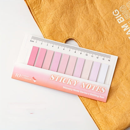 Colorful Index Sticky Notes, Writable Marking Stickers, High-Value Classification Labels, Ins-Style Sticky Notes with Loose-Leaf Ruler