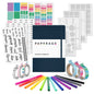 PAPERAGE Journaling & Scrapbooking Kit with Vegan Leather Cover, Office Stationery Supplies Including The Notebook with Dotted Pages, Fineliner Pens, Sticker Sets, Stencil Sheets, Washi Tapes, Planner for Bujo Aesthetic