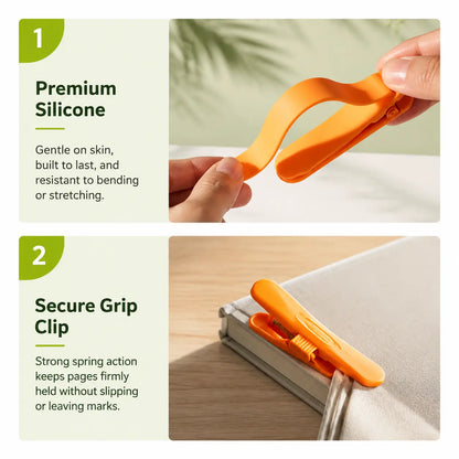 Set of 3 Flexible Silicone Bookmarks with Smooth-Glide Clipping Mechanism – Lightweight, Non-Slip, Page-Safe Reading Aids for Adults, Teens, and Children – Ideal for Novels, Textbooks, Journals, and Gift Sets