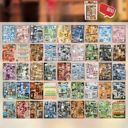 Japanese PET Sticker Packs, Pre-Cut 45-Sheet Sticker Book with 800+ Pcs, Office Stationery for DIY Journal & Scrapbooking Supplies