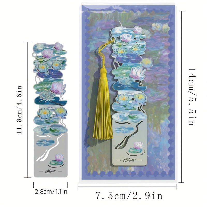 A Vintage Metal Bookmark Featuring an Oil Painting Style, Perfect for Holding Manuals And Books. It'S an Ideal Graduation Gift for Students, Useful Office Stationery