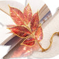 Authentic Chinese-style Metal Translucent Peacock Feather, Blue Feather, Pink Feather, and Red-Golden Feather Bookmarks. A High-end Artistic Gift with Flowing Light and Shadow, Featuring Colorful Semi-transparent Exquisite Hollow-out Designs. Elegant