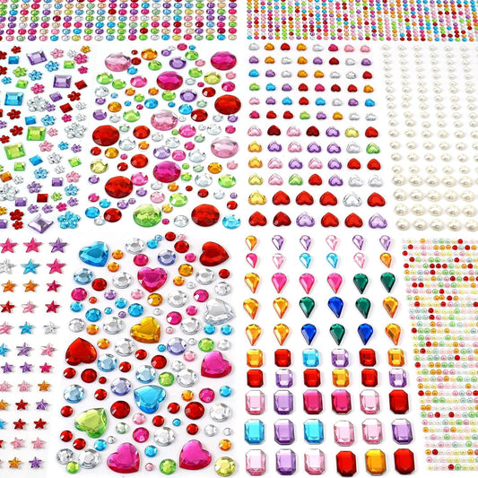 MYDBUYSOME 2774pcs Gem Stickers Jewels for Crafts, Adhesive Gems Rhinestone