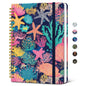 Taja Lined Spiral Journal Notebook for Women, Pretty College Ruled Notebook for Work & Note Taking, A5 Hardcover Journal for Writing, Cute Aesthetic 140 Pages, Midnight Bloom