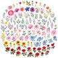 100 Pcs Daisy Camellia Stickers, White Flower Stickers for Scrapbooking Junk Journal Notebook Diary Planner Letter Envelope Water Bottle Phone Case Craft Decoration, 50 Patterns