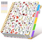 Hardcover Spiral Notebook journal with Removable Dividers Tabs, 300 Pages Leather 5 Subject Notebook College Ruled, 8"x10" Large B5 Notebooks for Work School Note taking, Lined Journal for Women,Pink
