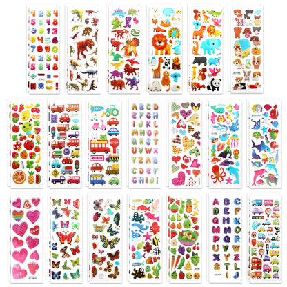 Puffy 3D Sticker for Kid & Toddler 500+ Variety Pack Cute Scrapbook Sticker