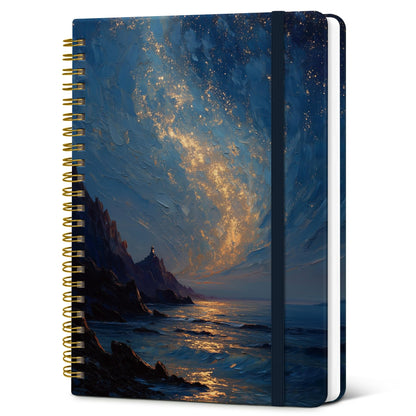 Taja Lined Spiral Journal Notebook for Women, Pretty College Ruled Notebook for Work & Note Taking, A5 Hardcover Journal for Writing, Cute Aesthetic 140 Pages, Butterfly