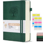 Lined Journal Notebook -365 Pages A5 Thick Journals for Writing Ruled Notebook, Hardcover Leather Journal for Women Men Daily Journal Notebook for Work, Note Taking, 100Gsm Lined Paper( 5.75'' X 8.38'' Green)