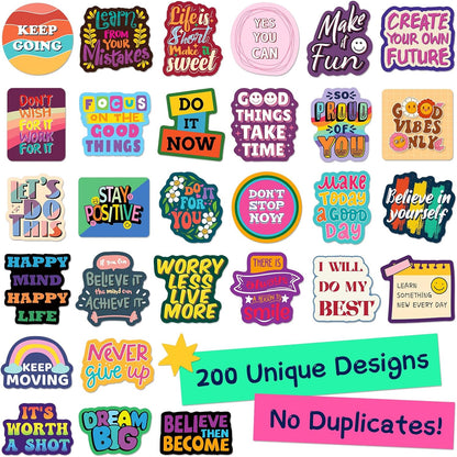 200PCS Motivational Stickers, Inspirational Positive Affirmation Stickers
