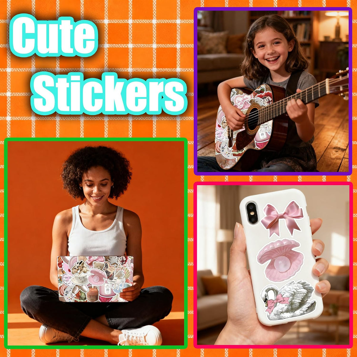 60pcs Coquette Stickers Cute Vinyl Laptop Stickers, Waterproof Aesthetic Stickers, Pink Sticker Pack for Girls Water Bottles Laptop Computer Phone Guitar (60 Coquette Stickers)